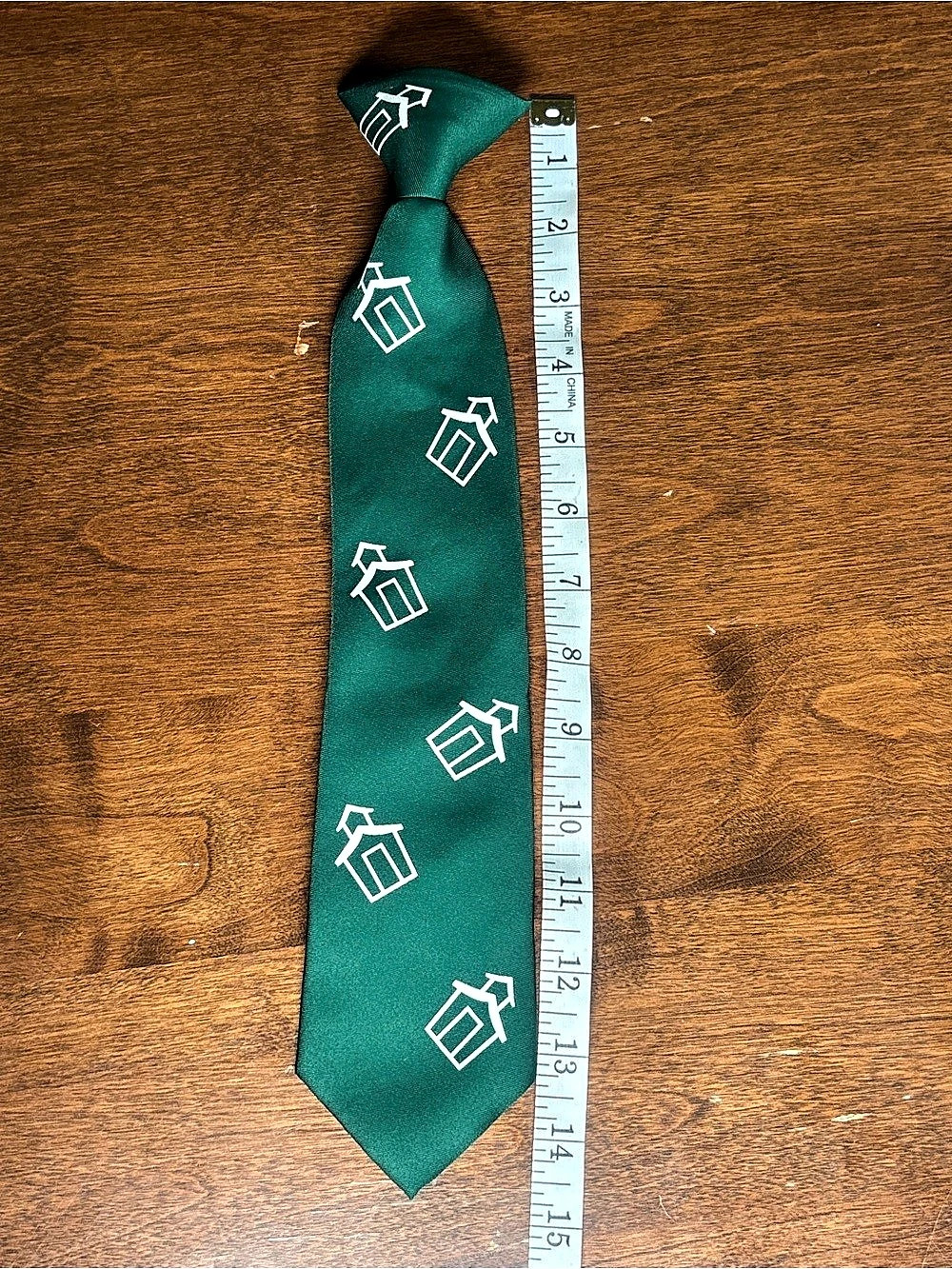 Green clip on Tie